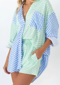 Women Gingham & Heels Shorts><noscript><img width=