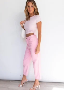 Women Gingham & Heels Crops><noscript><img width=