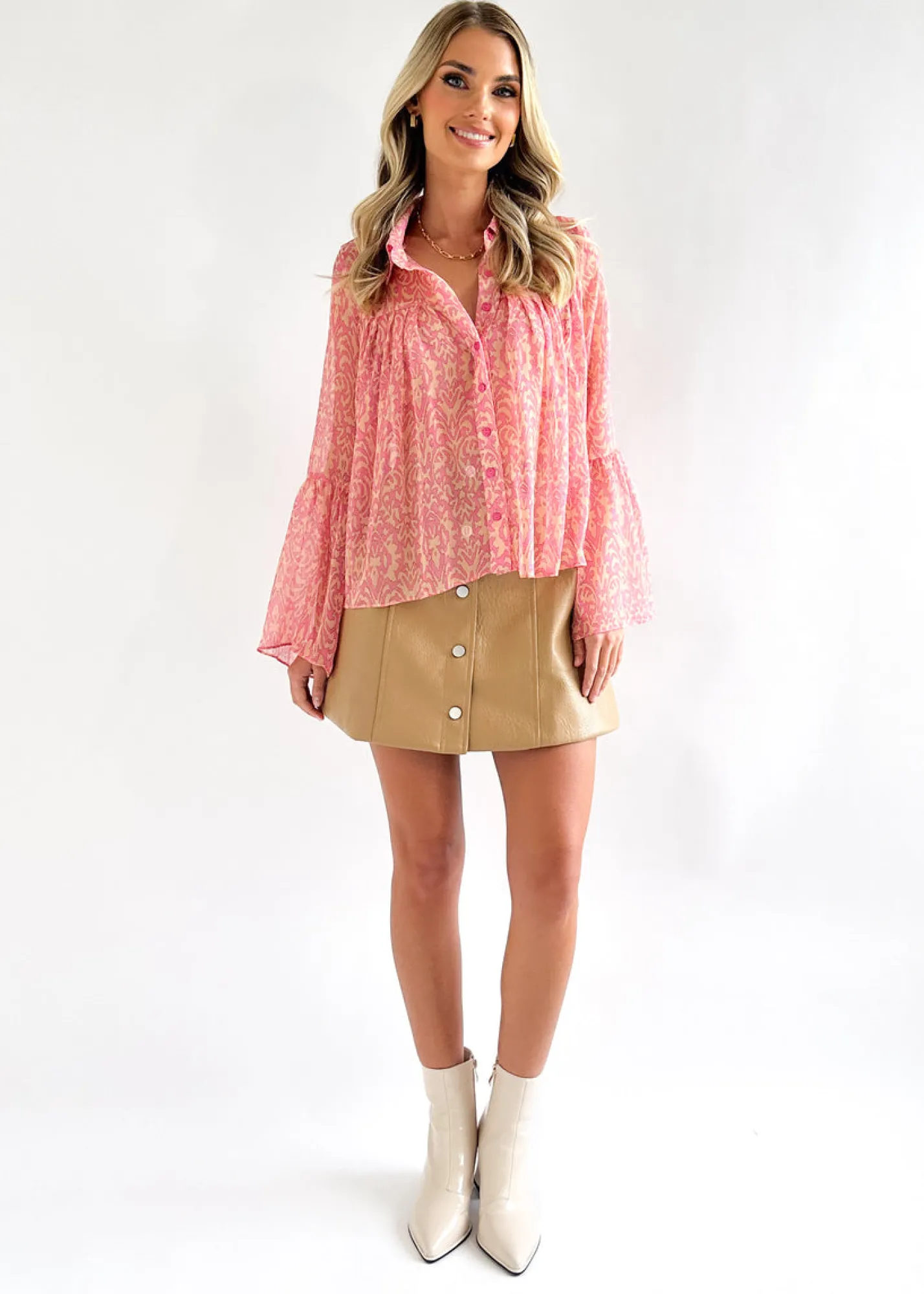 Women Gingham & Heels Blouses>Aizelle Blouse