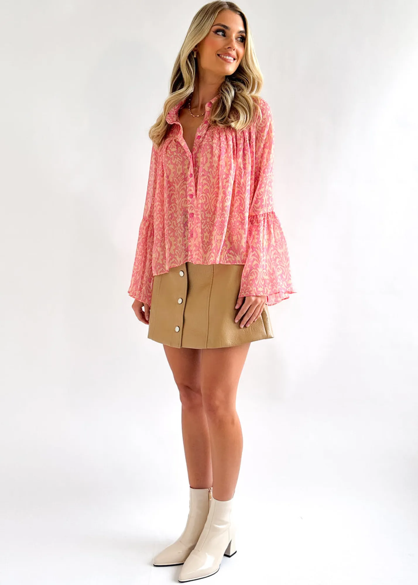 Women Gingham & Heels Blouses>Aizelle Blouse