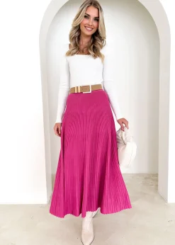 Women Gingham & Heels Sets>Aleisha Knit Midi Skirt