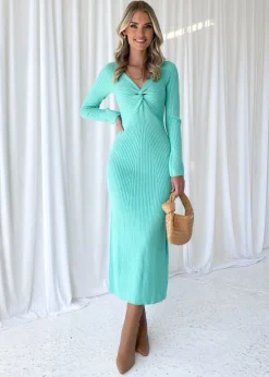 Women Gingham & Heels Knit Dresses>Aleyna Knit Midi Dress