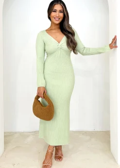 Women Gingham & Heels Knit Dresses>Aleyna Knit Midi Dress
