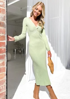 Women Gingham & Heels Knit Dresses><noscript><img width=