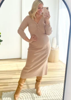 Women Gingham & Heels Knit Dresses>Aleyna Knit Midi Dress