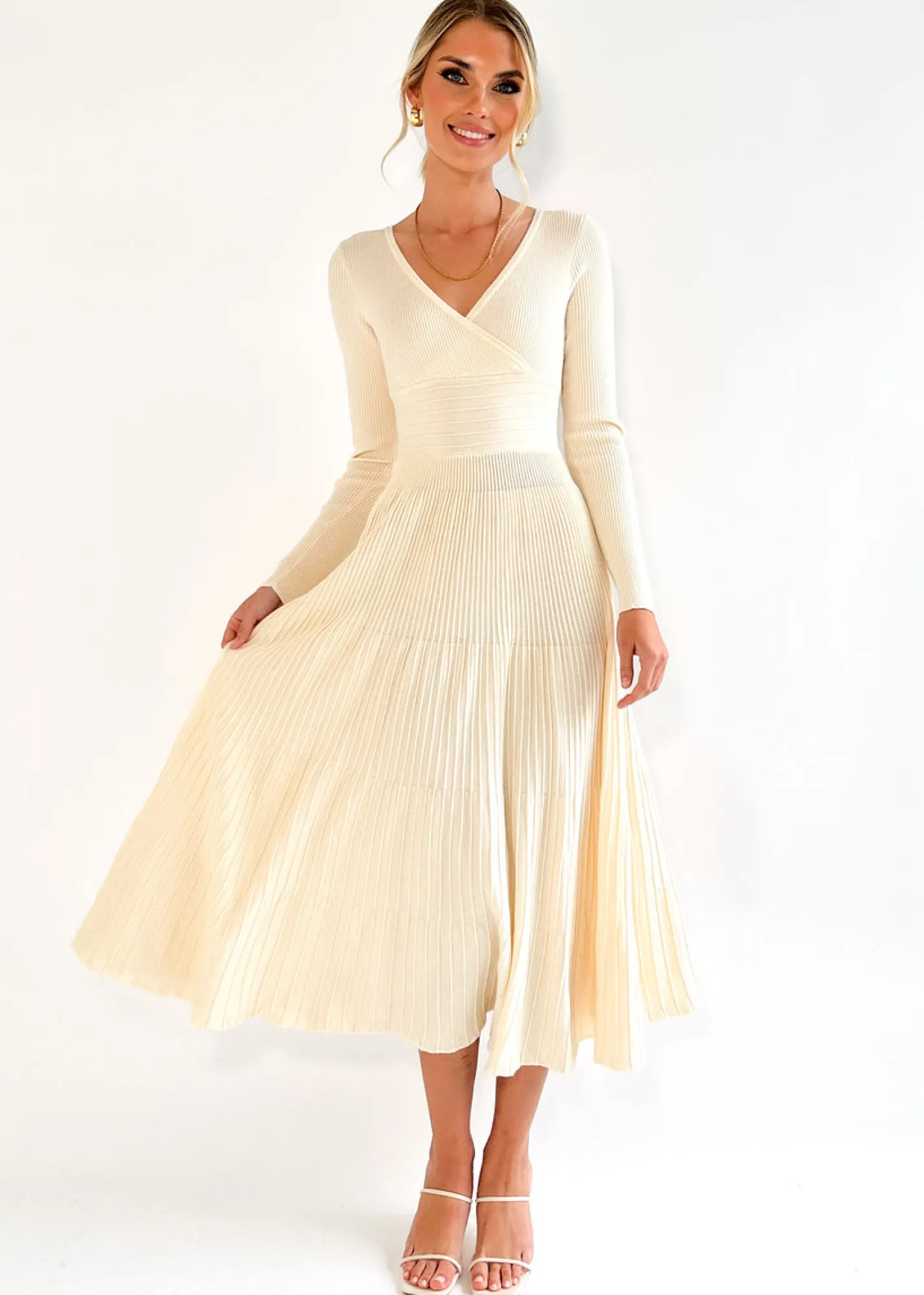 Women Gingham & Heels Knit Dresses>Alise Knit Midi Dress