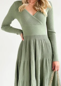 Women Gingham & Heels Knit Dresses>Alise Knit Midi Dress