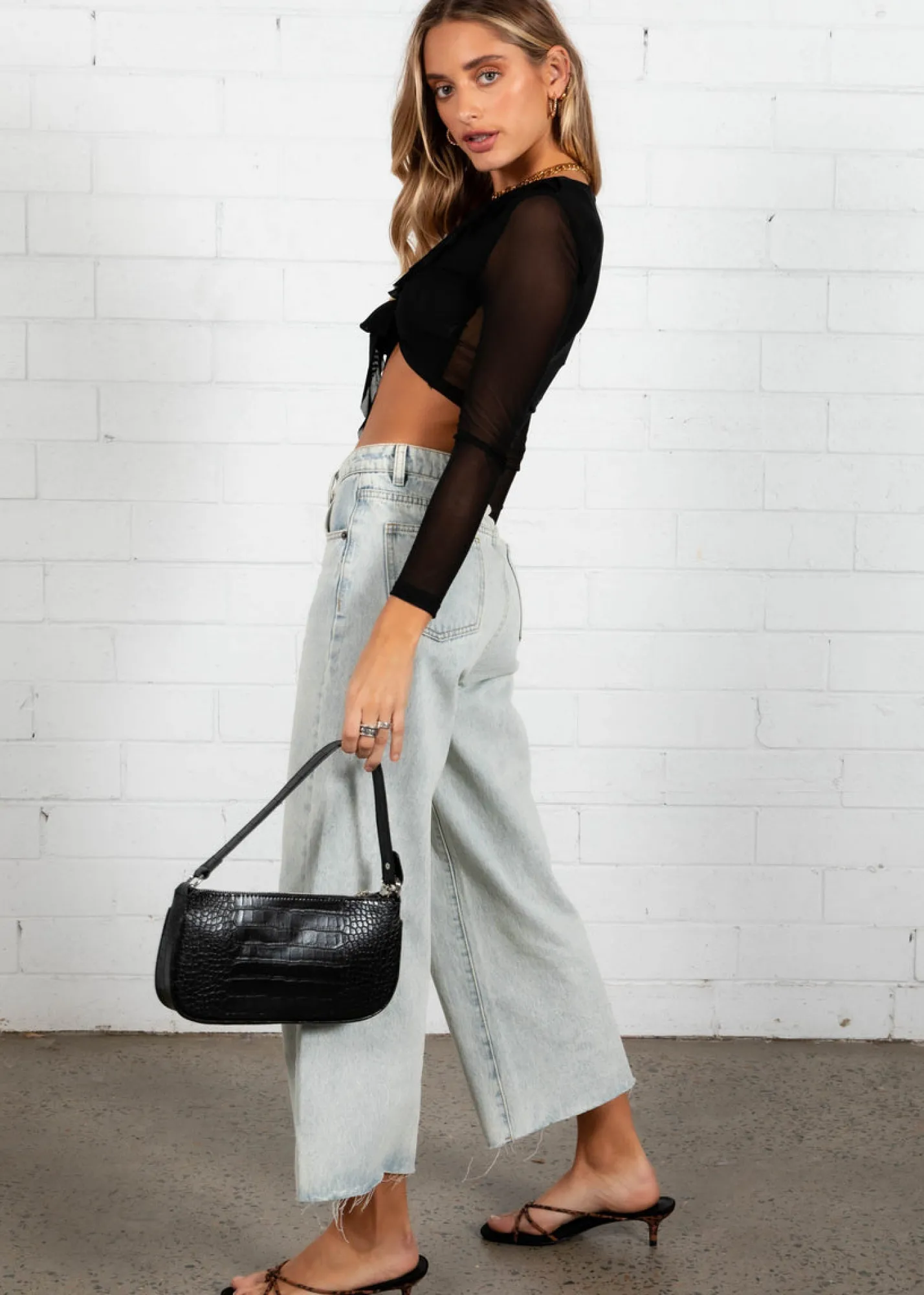 Women Gingham & Heels Blouses>All Access Tie Blouse