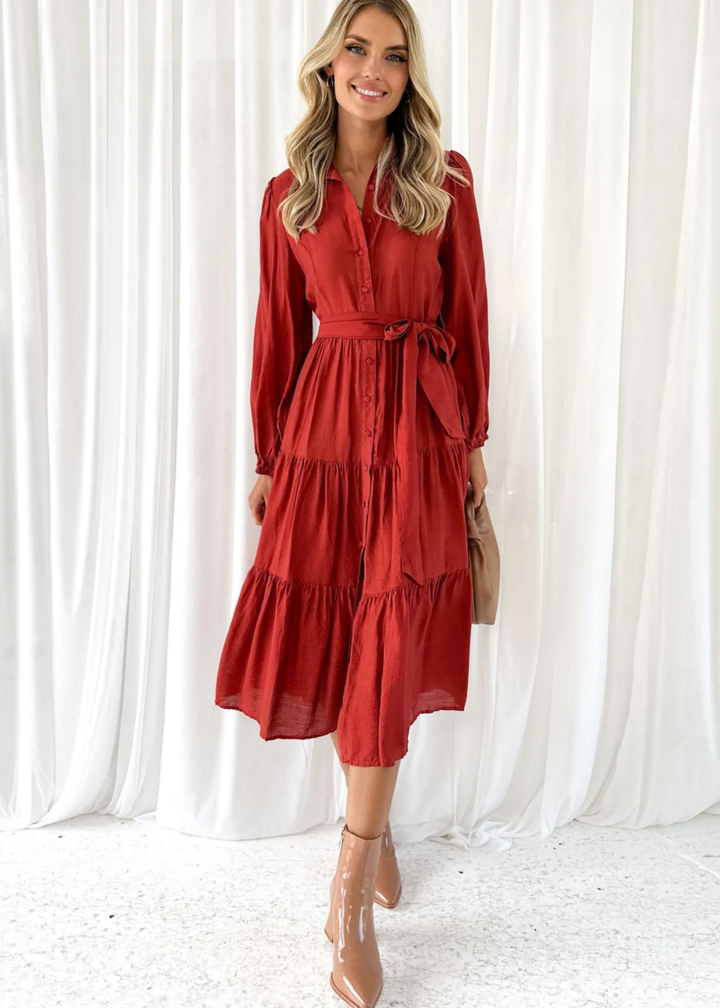 Women Gingham & Heels Midi>Allamaye Midi Dress