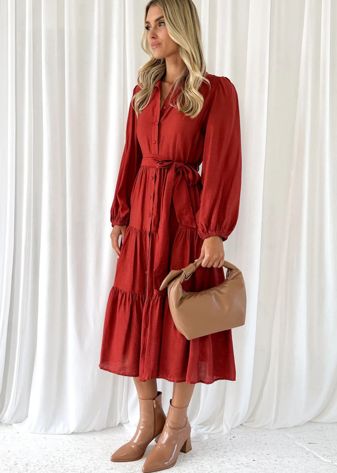Women Gingham & Heels Midi>Allamaye Midi Dress