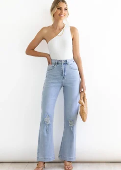 Women Gingham & Heels Jeans><noscript><img width=