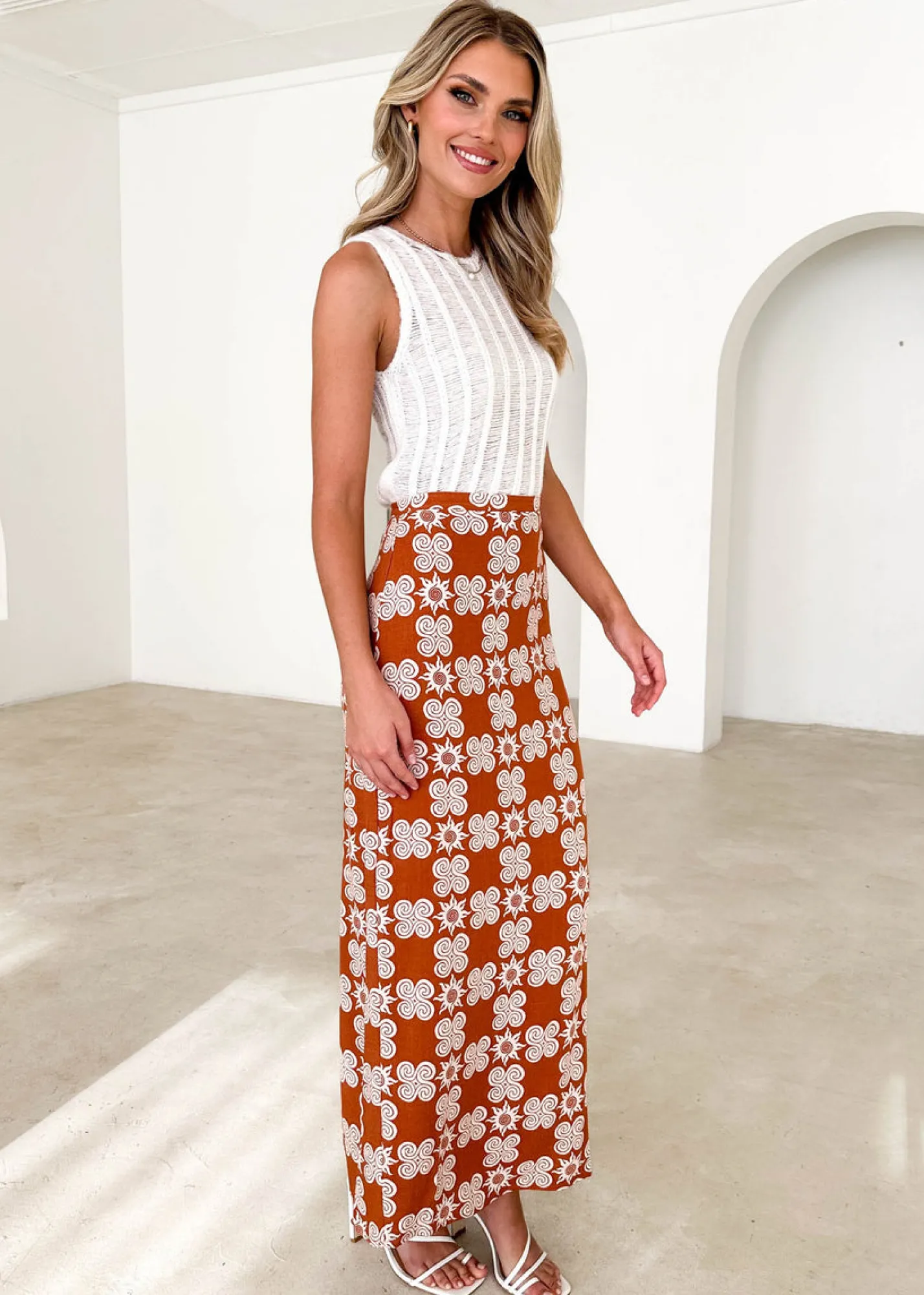 Women Gingham & Heels Midi>Amore One Shoulder Midi Dress