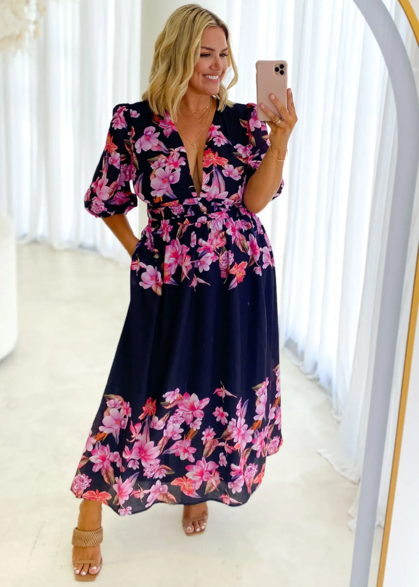 Women Gingham & Heels Maxi>Angiea Maxi Dress
