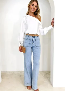Women Gingham & Heels Blouses>Anka One Shoulder Blouse