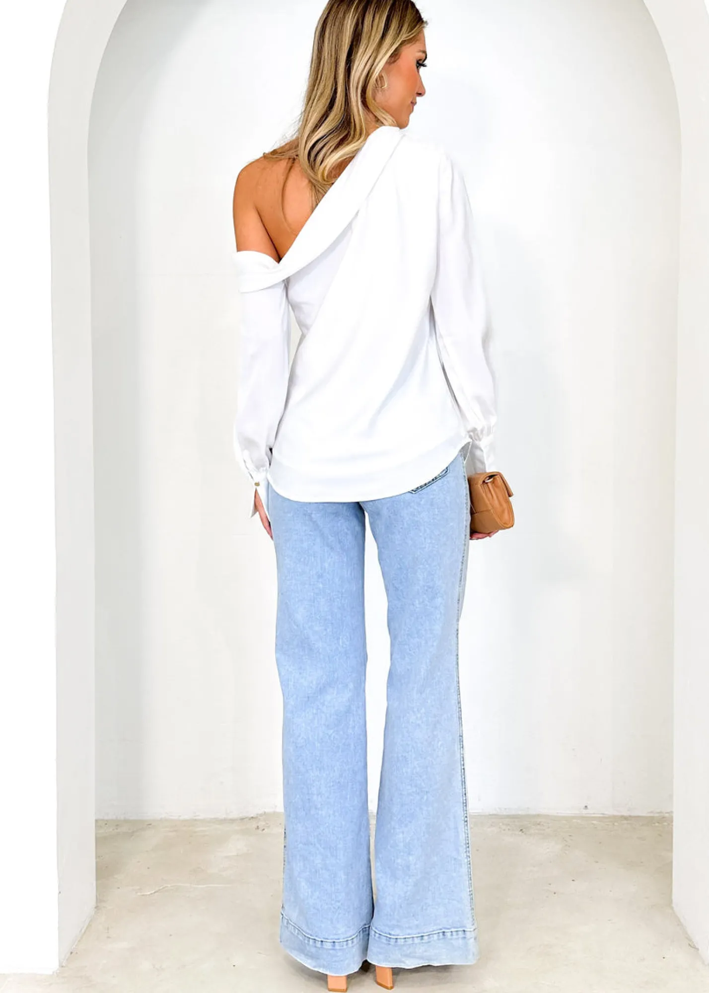 Women Gingham & Heels Blouses>Anka One Shoulder Blouse