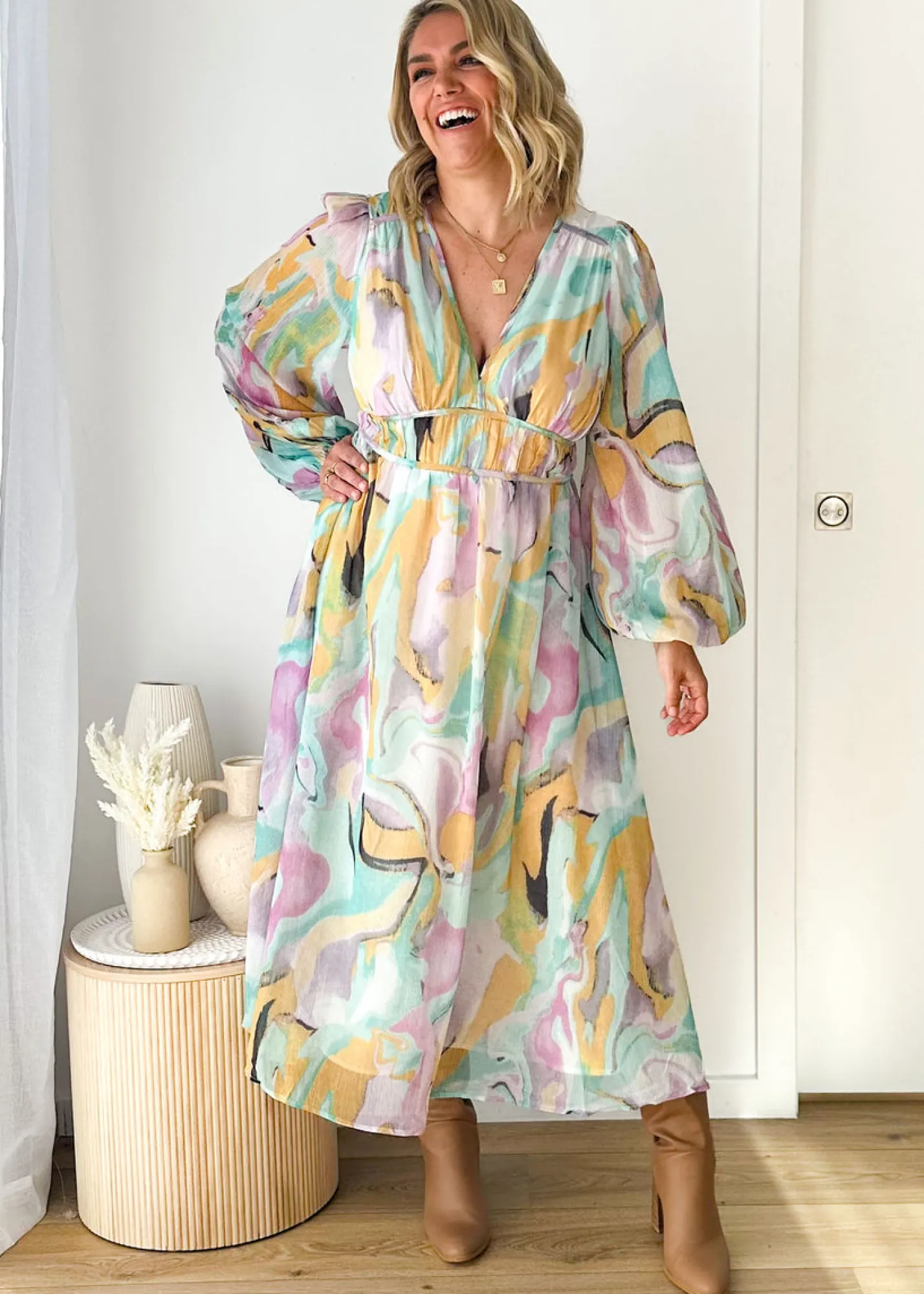 Women Gingham & Heels Maxi>Anniston Maxi Dress