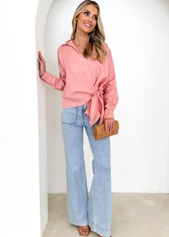Women Gingham & Heels Blouses>Arie Linen Blouse