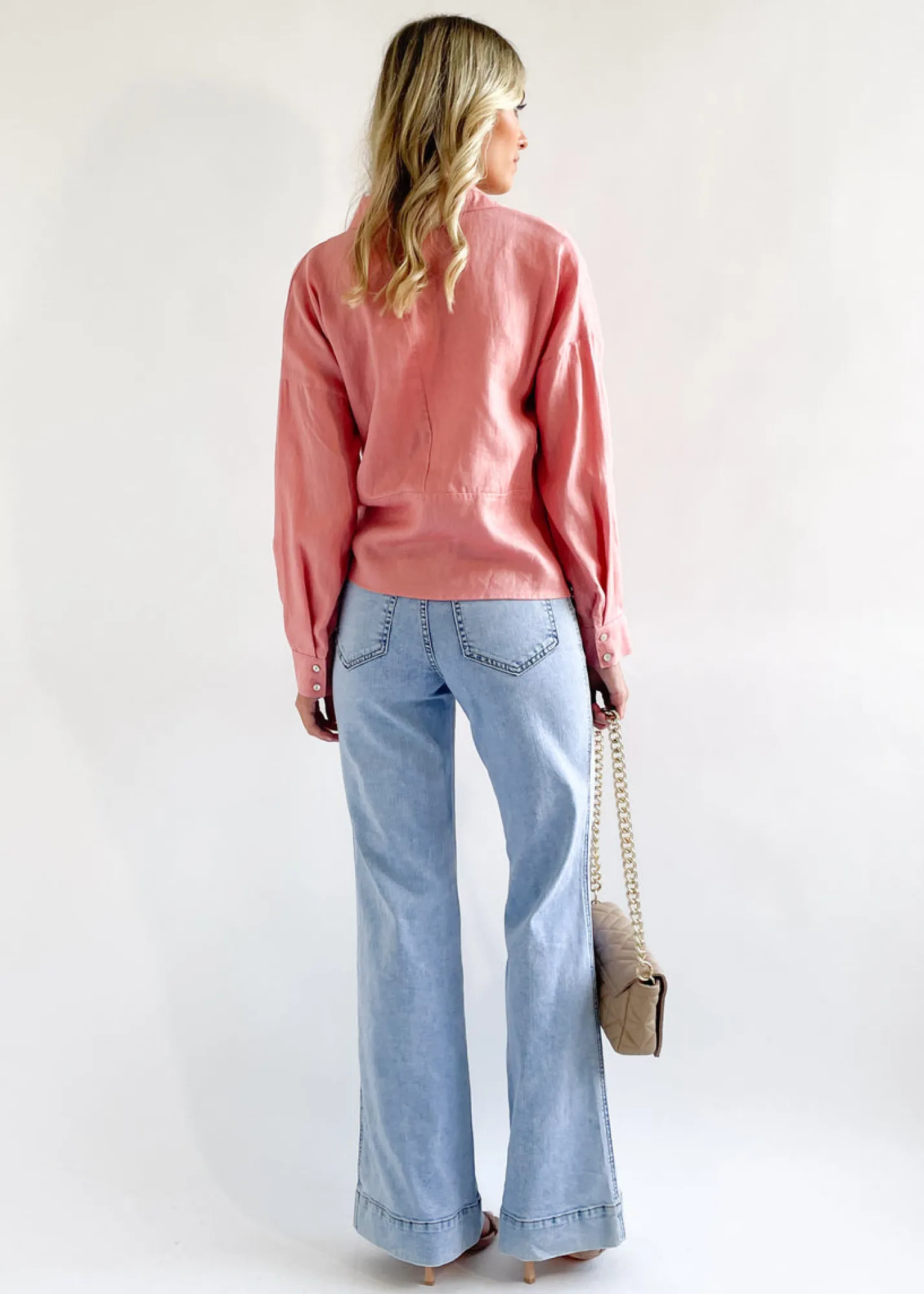 Women Gingham & Heels Blouses>Arie Linen Blouse