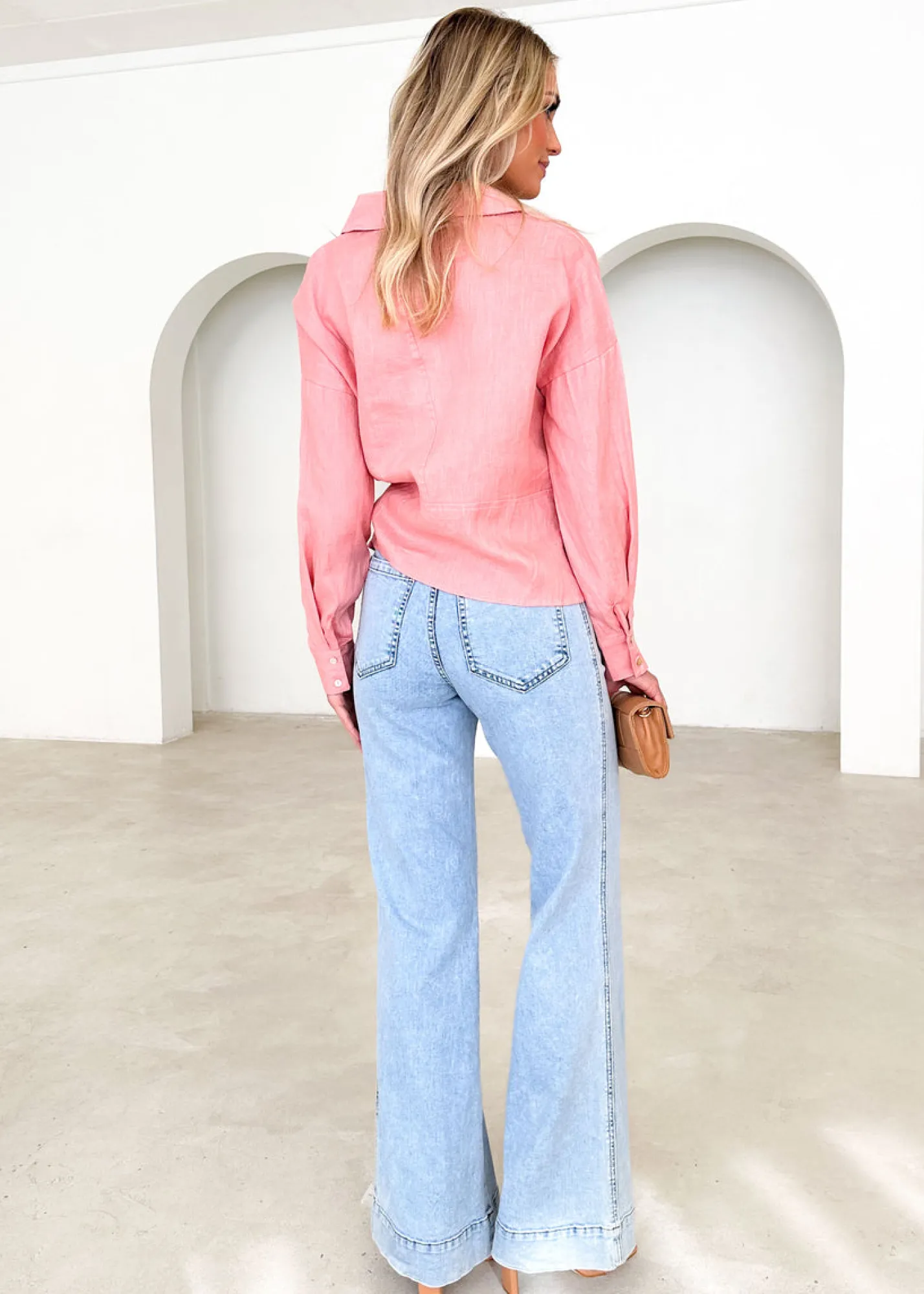 Women Gingham & Heels Blouses>Arie Linen Blouse