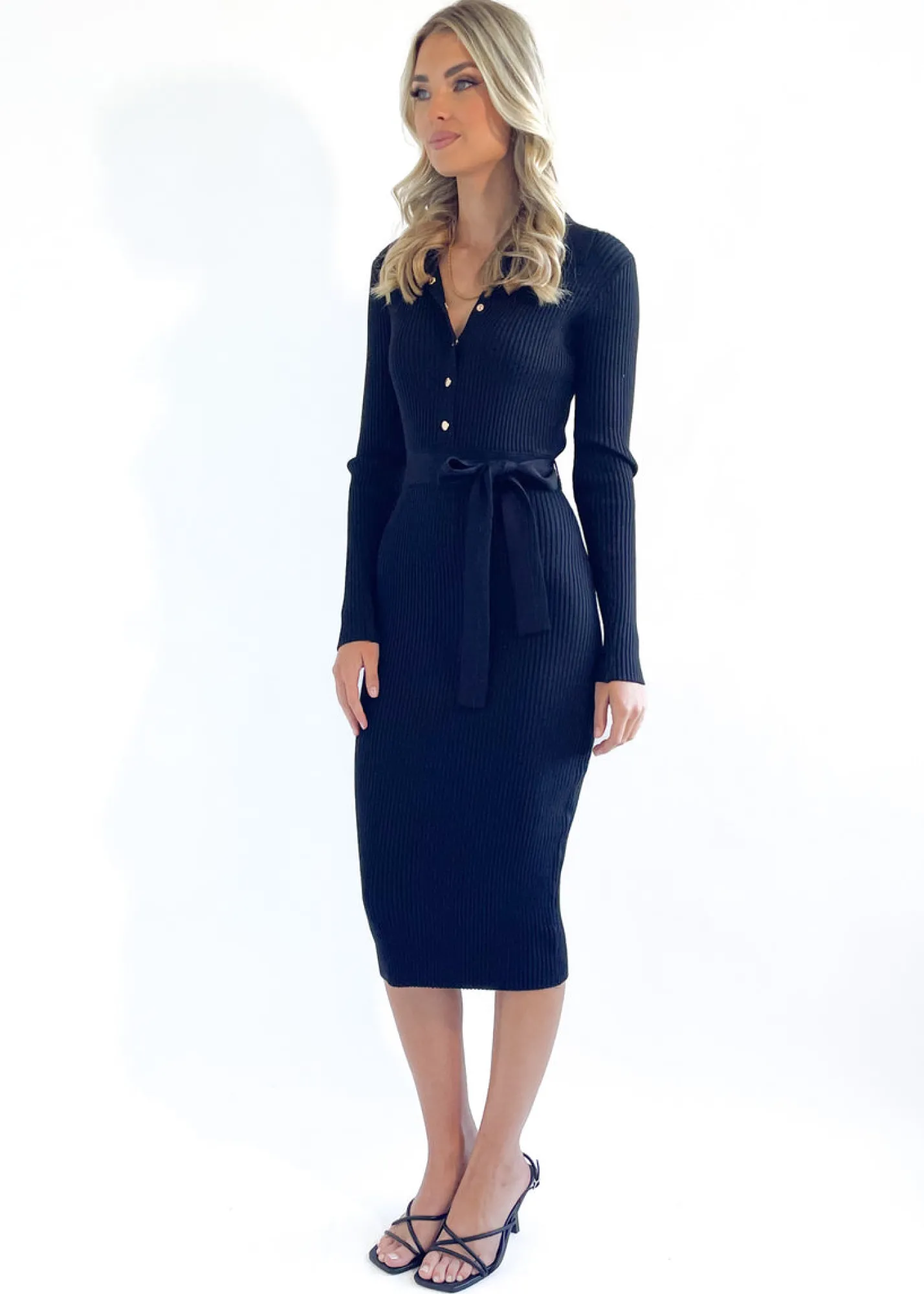 Women Gingham & Heels Knit Dresses>Arturo Knit Midi Dress