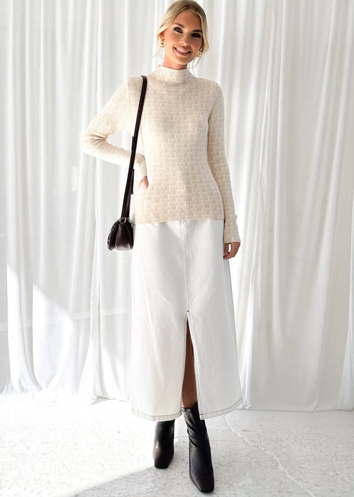 Women Gingham & Heels Basic Tops>Aubrey Knit Top