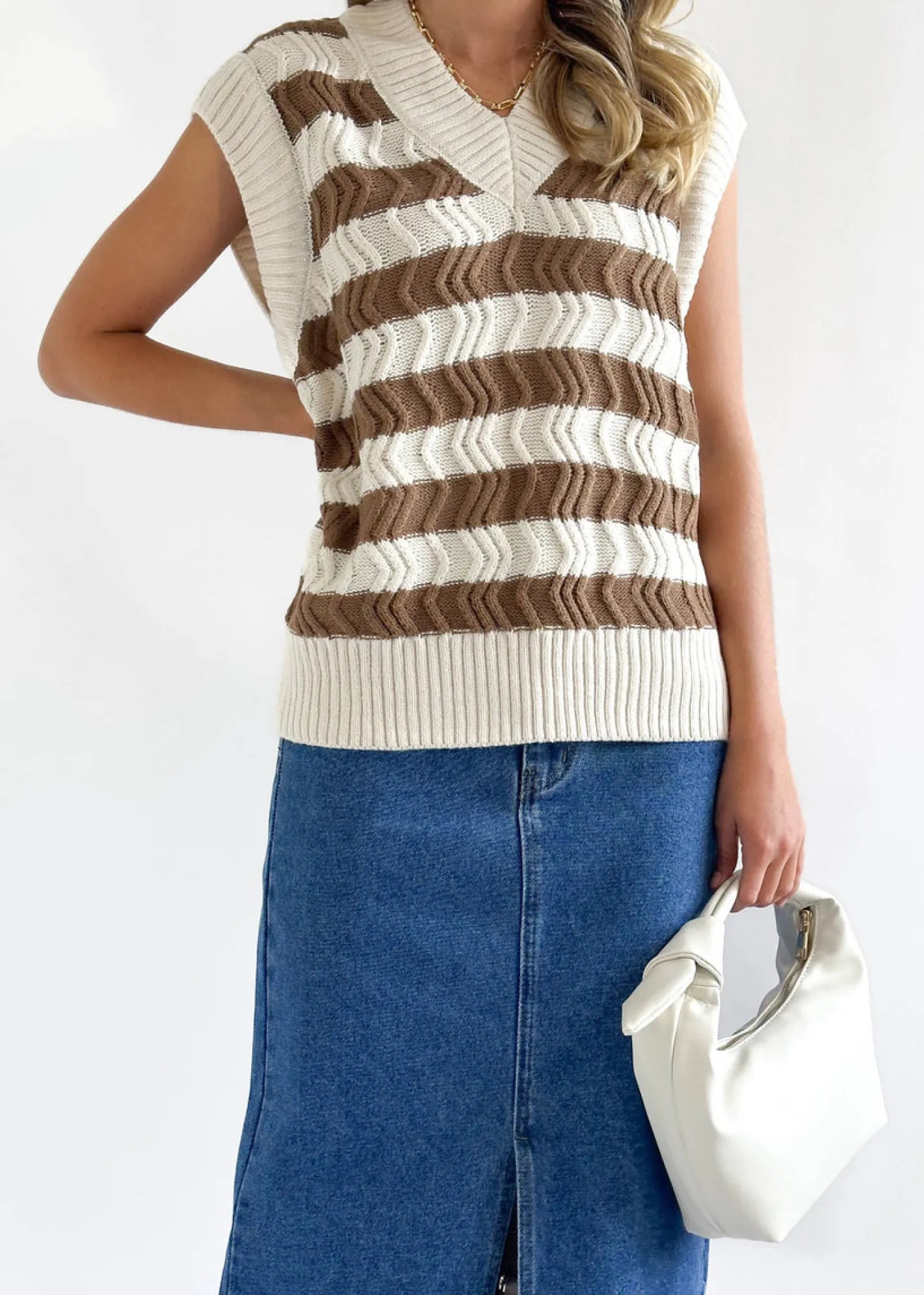 Women Gingham & Heels Basic Tops>Avania Knit Vest