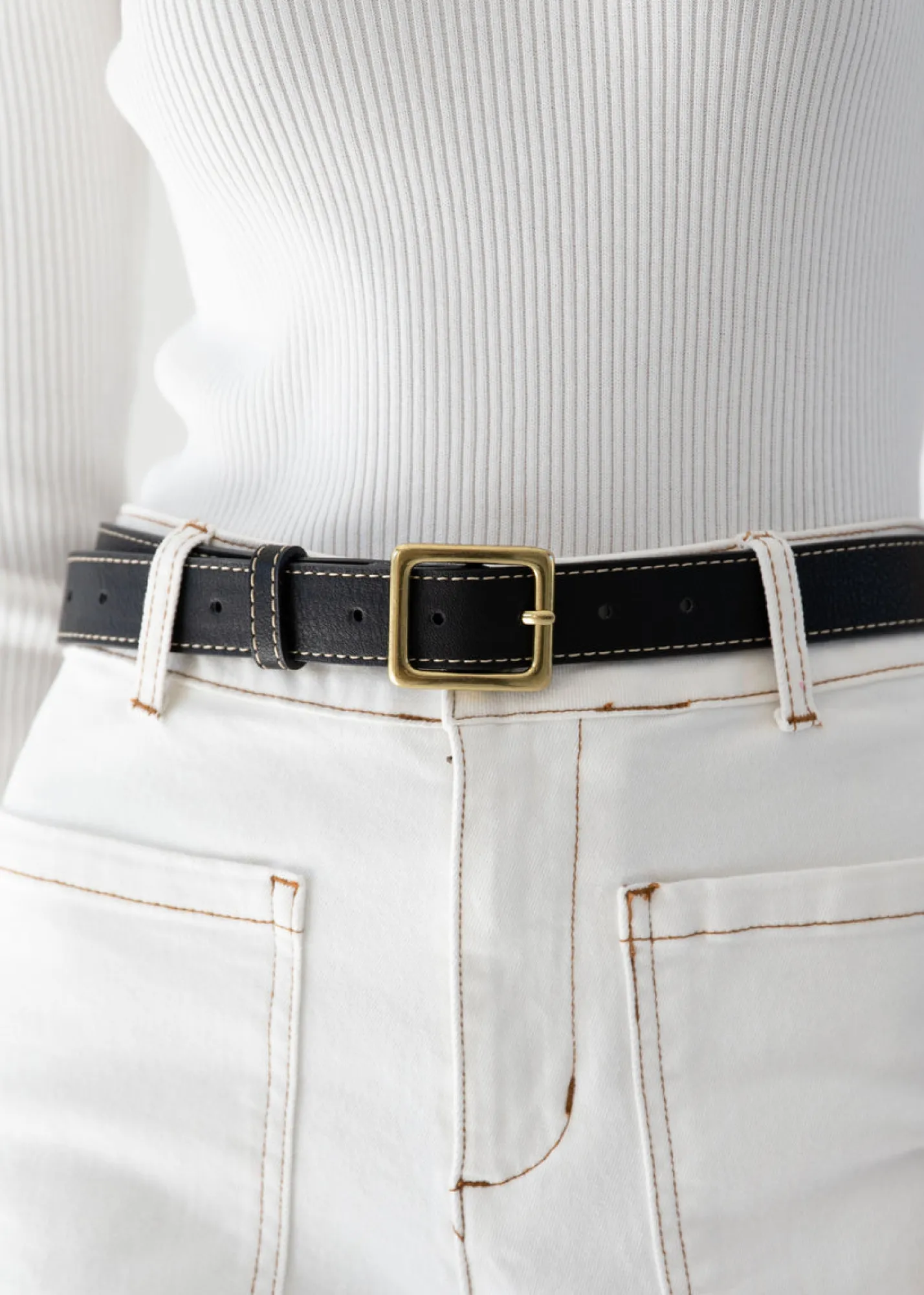 Women Gingham & Heels Belts>Aviana Leather Belt