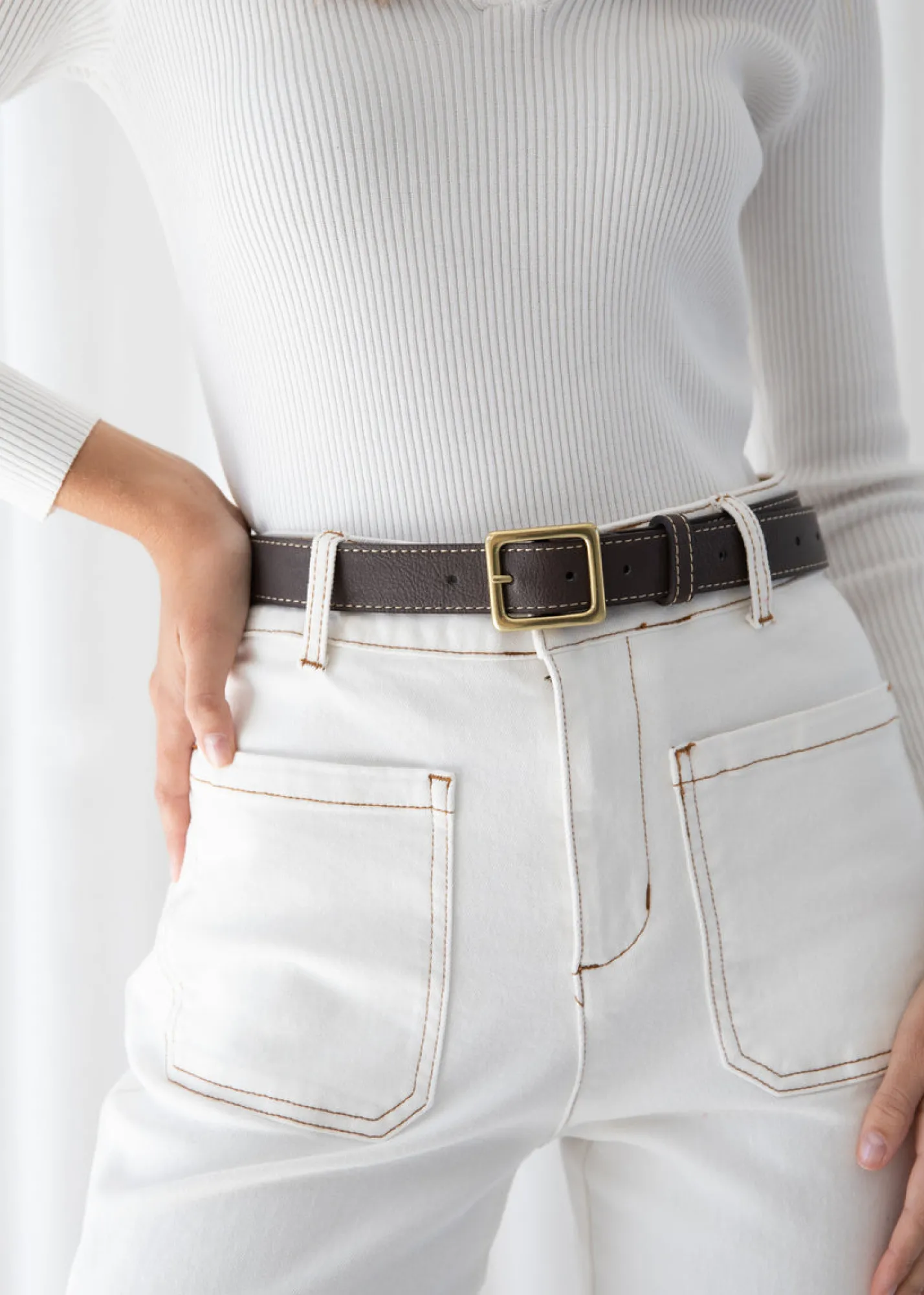 Women Gingham & Heels Belts>Aviana Leather Belt