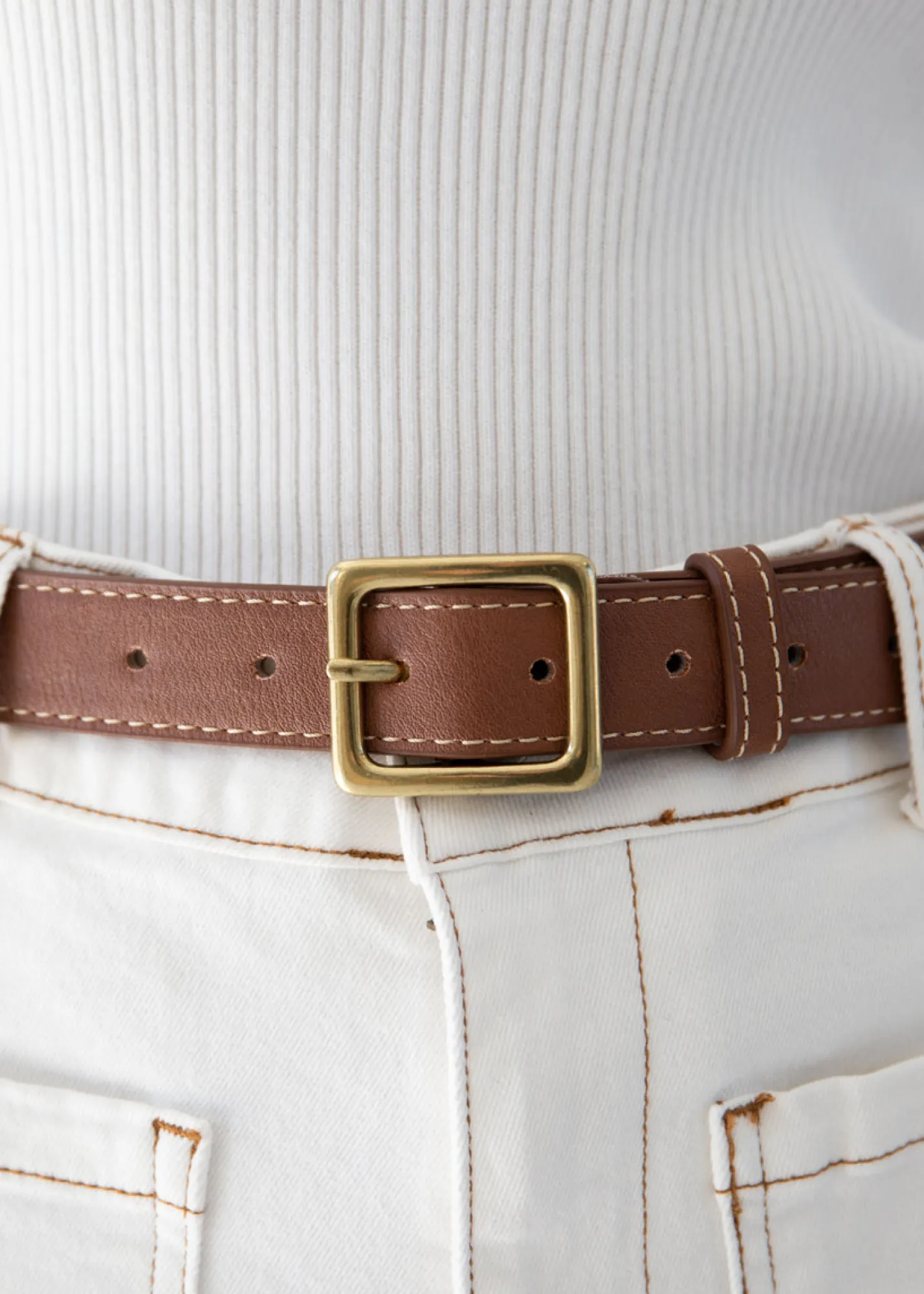 Women Gingham & Heels Belts>Aviana Leather Belt