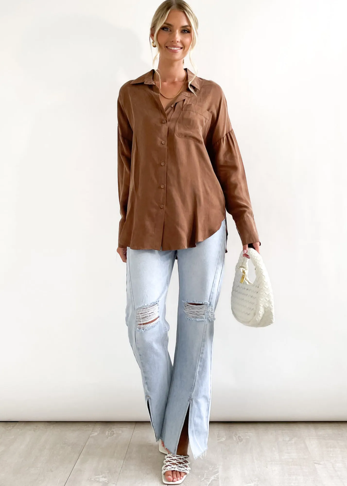 Women Gingham & Heels Shirts>Axara Cupro Shirt