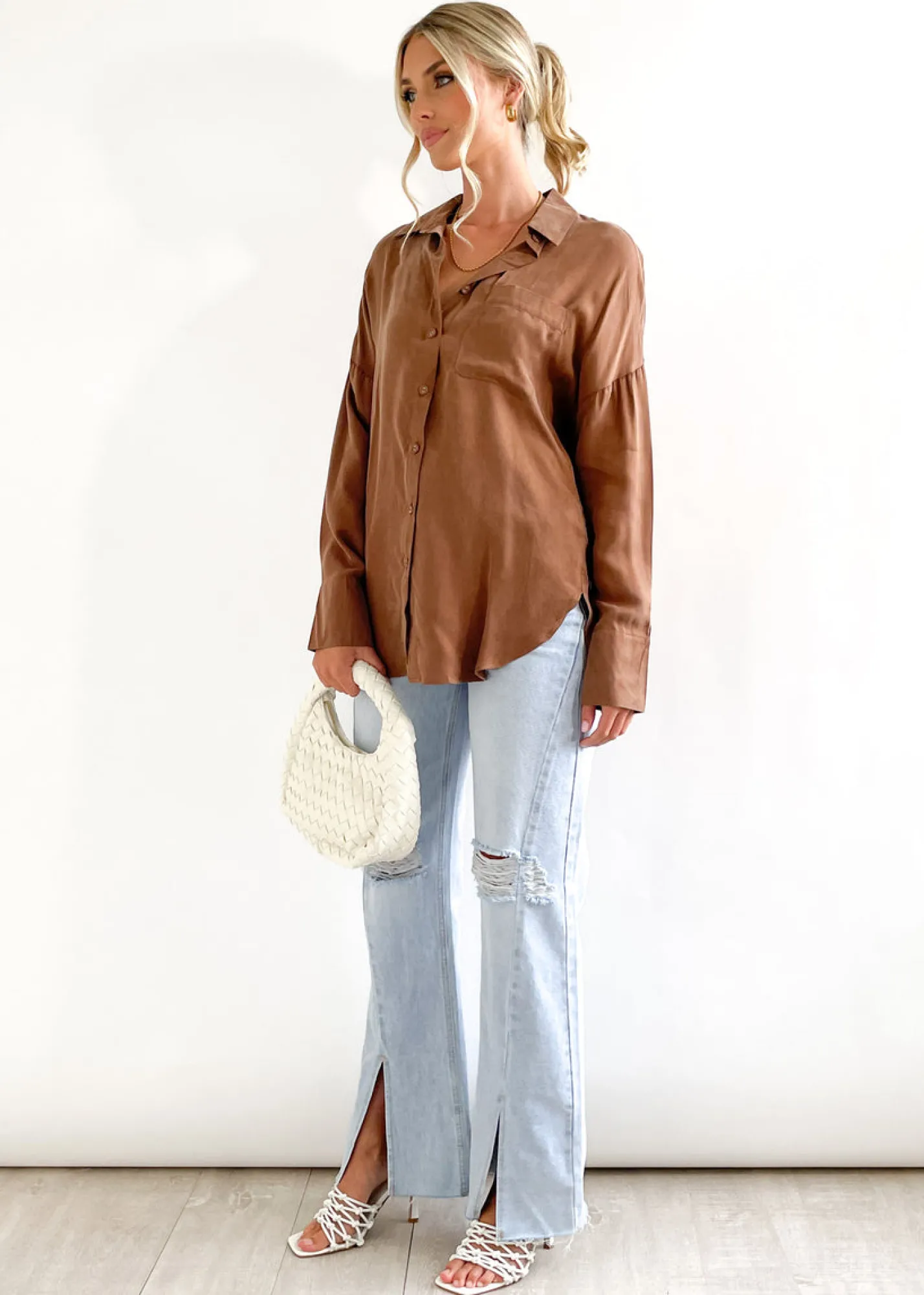 Women Gingham & Heels Shirts>Axara Cupro Shirt