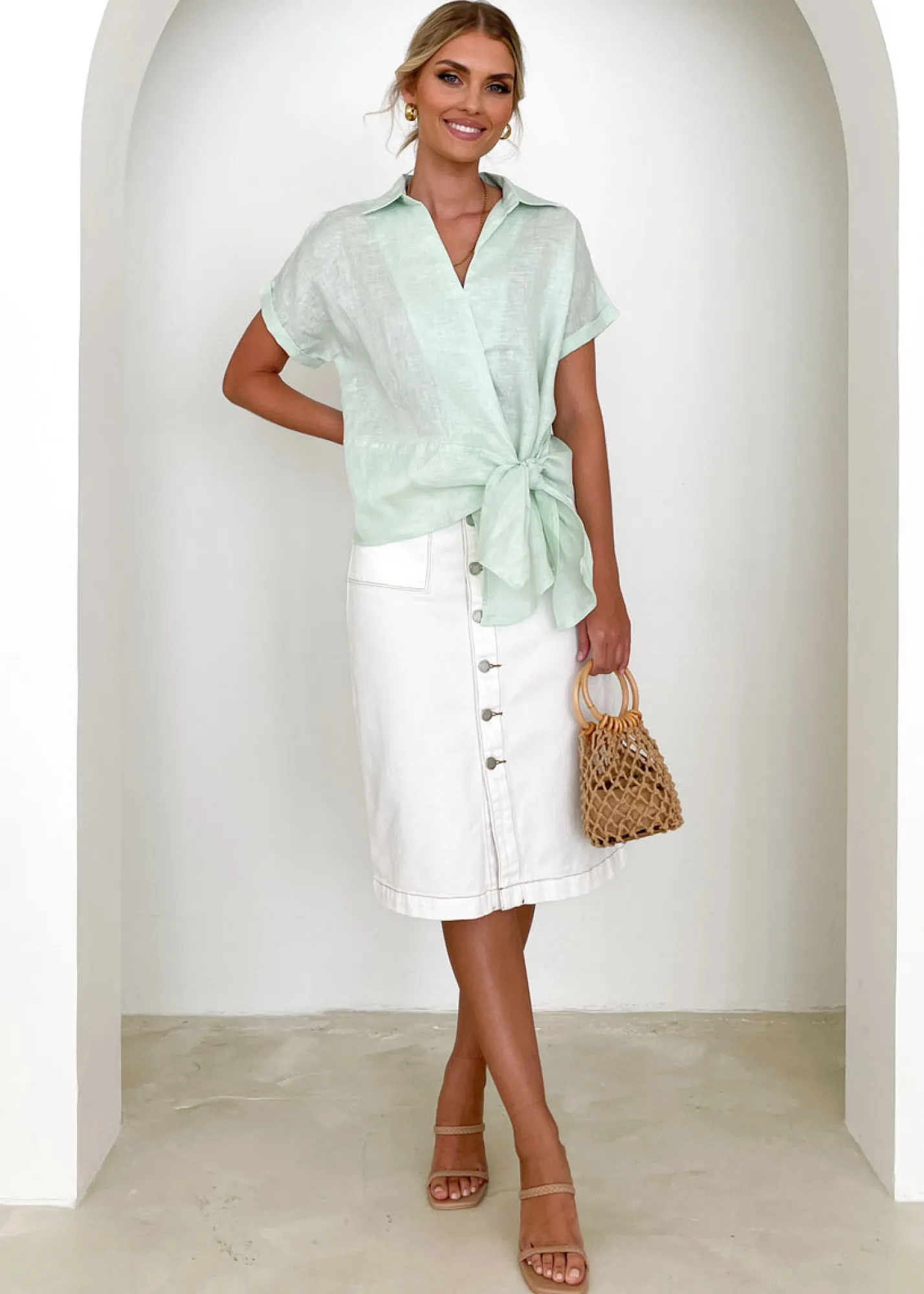 Women Gingham & Heels Shirts>Baker Linen Shirt