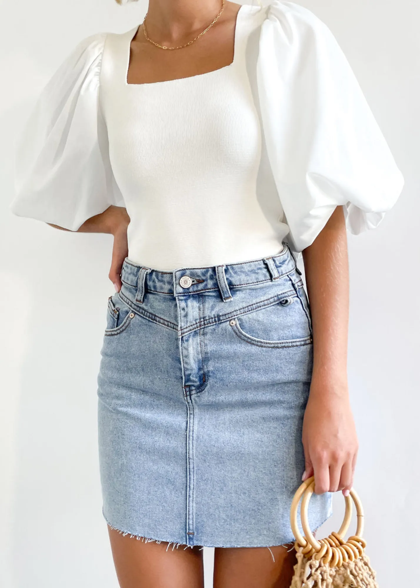Women Gingham & Heels Skirts>Beckah Denim Skirt