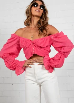 Women Gingham & Heels Blouses>Belle Cropped Blouse