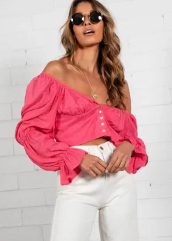 Women Gingham & Heels Crops>Belle Cropped Blouse