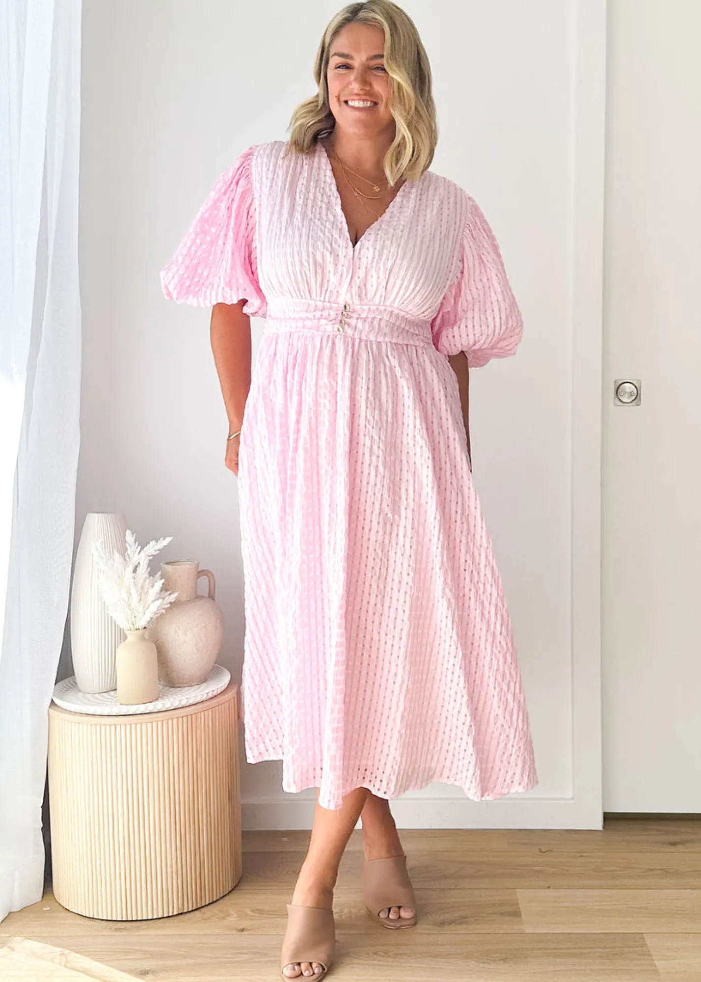 Women Gingham & Heels Midi>Berina Midi Dress