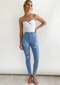 Women Gingham & Heels Jeans>Blanco Hi-Rise Jeans