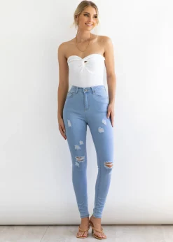 Women Gingham & Heels Jeans>Blanco Hi-Rise Jeans