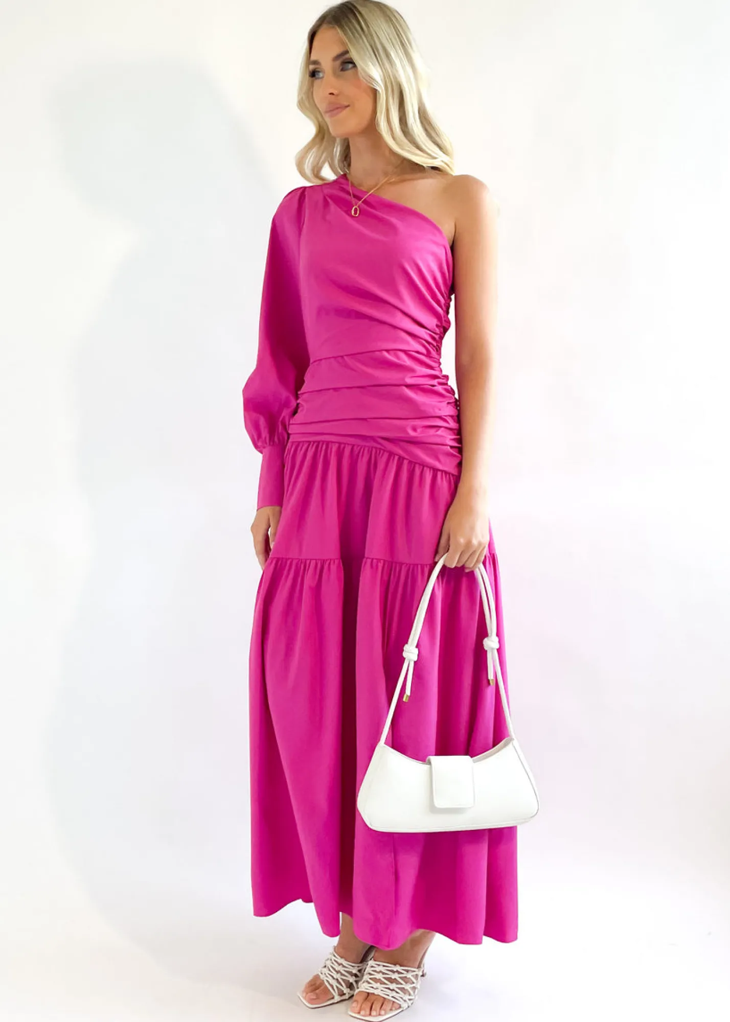Women Gingham & Heels Maxi>Brynnie One Shoulder Maxi Dress