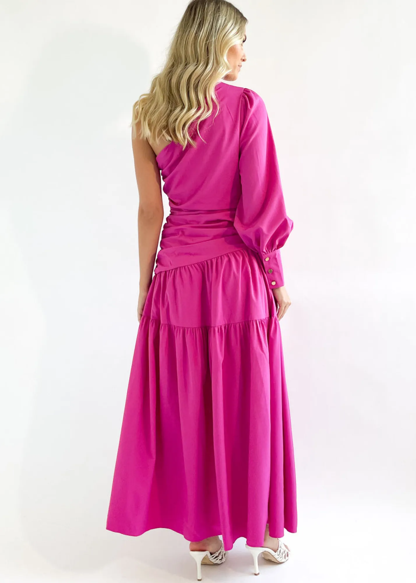 Women Gingham & Heels Maxi>Brynnie One Shoulder Maxi Dress