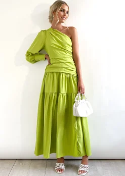 Women Gingham & Heels Maxi>Brynnie One Shoulder Maxi Dress