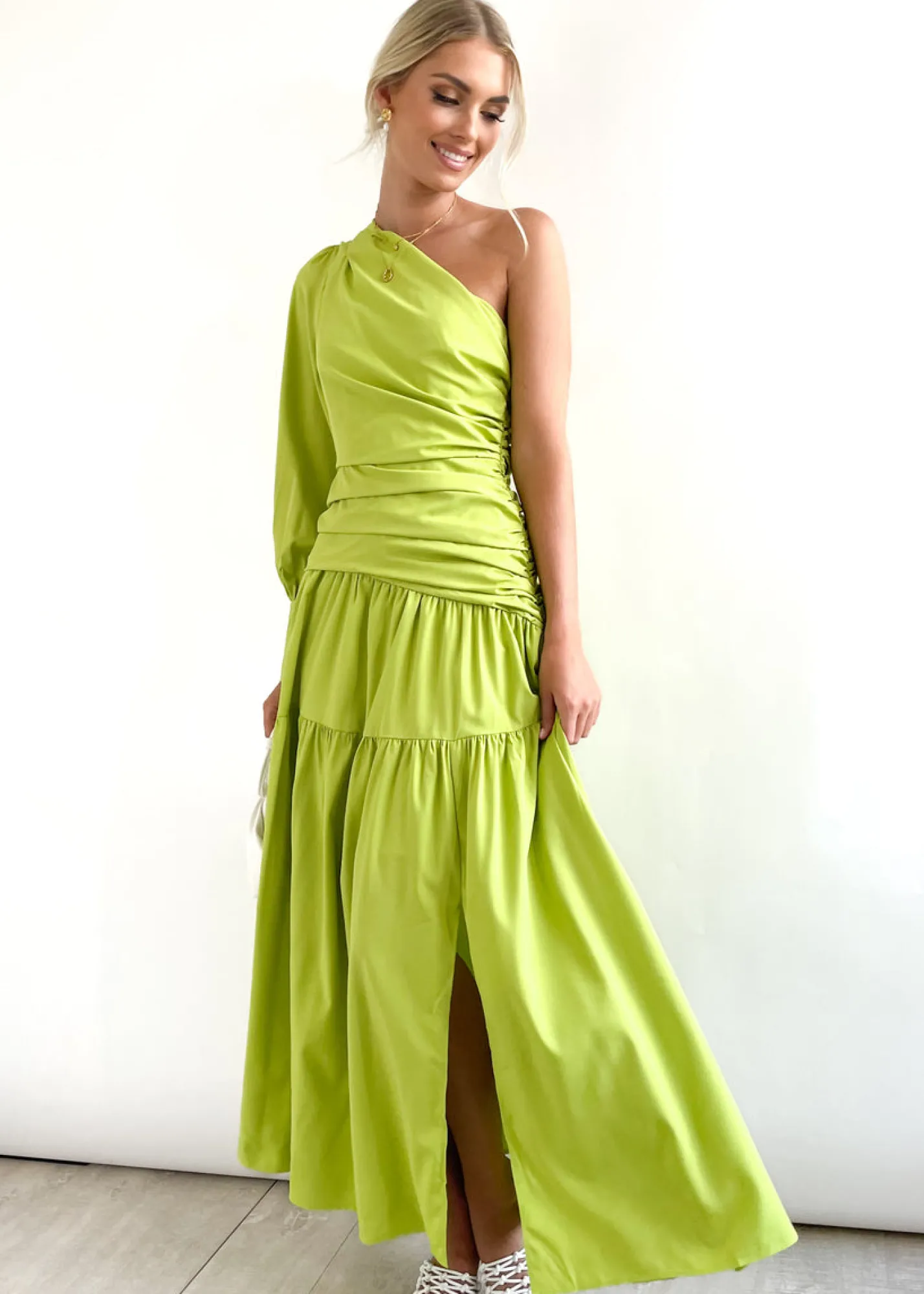 Women Gingham & Heels Maxi>Brynnie One Shoulder Maxi Dress