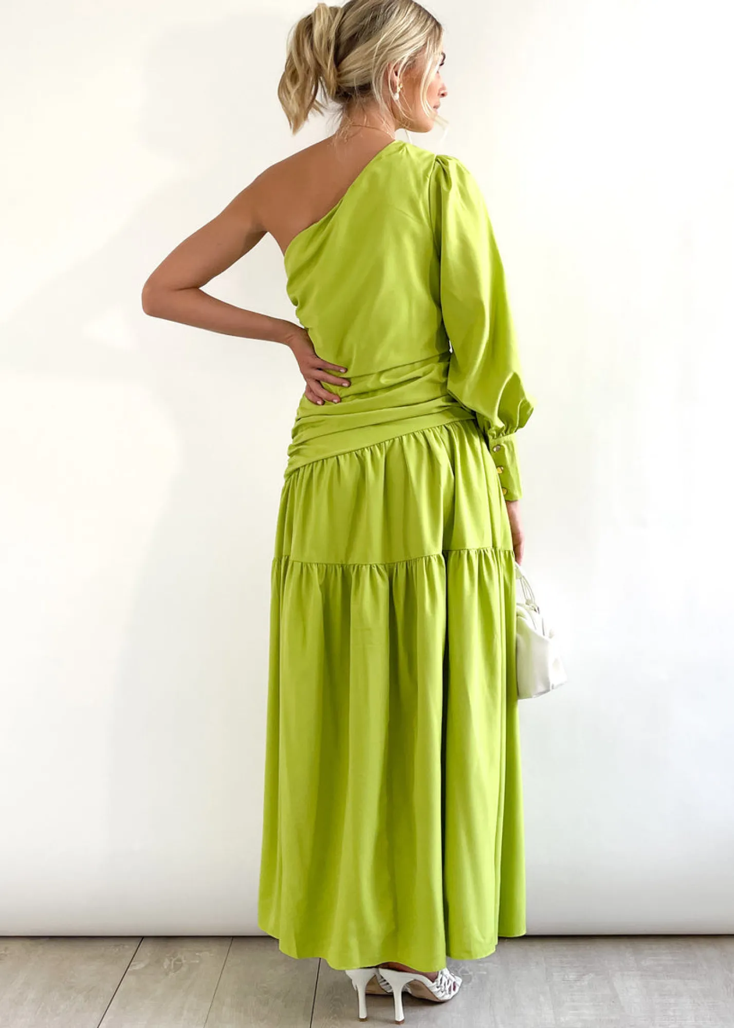 Women Gingham & Heels Maxi>Brynnie One Shoulder Maxi Dress