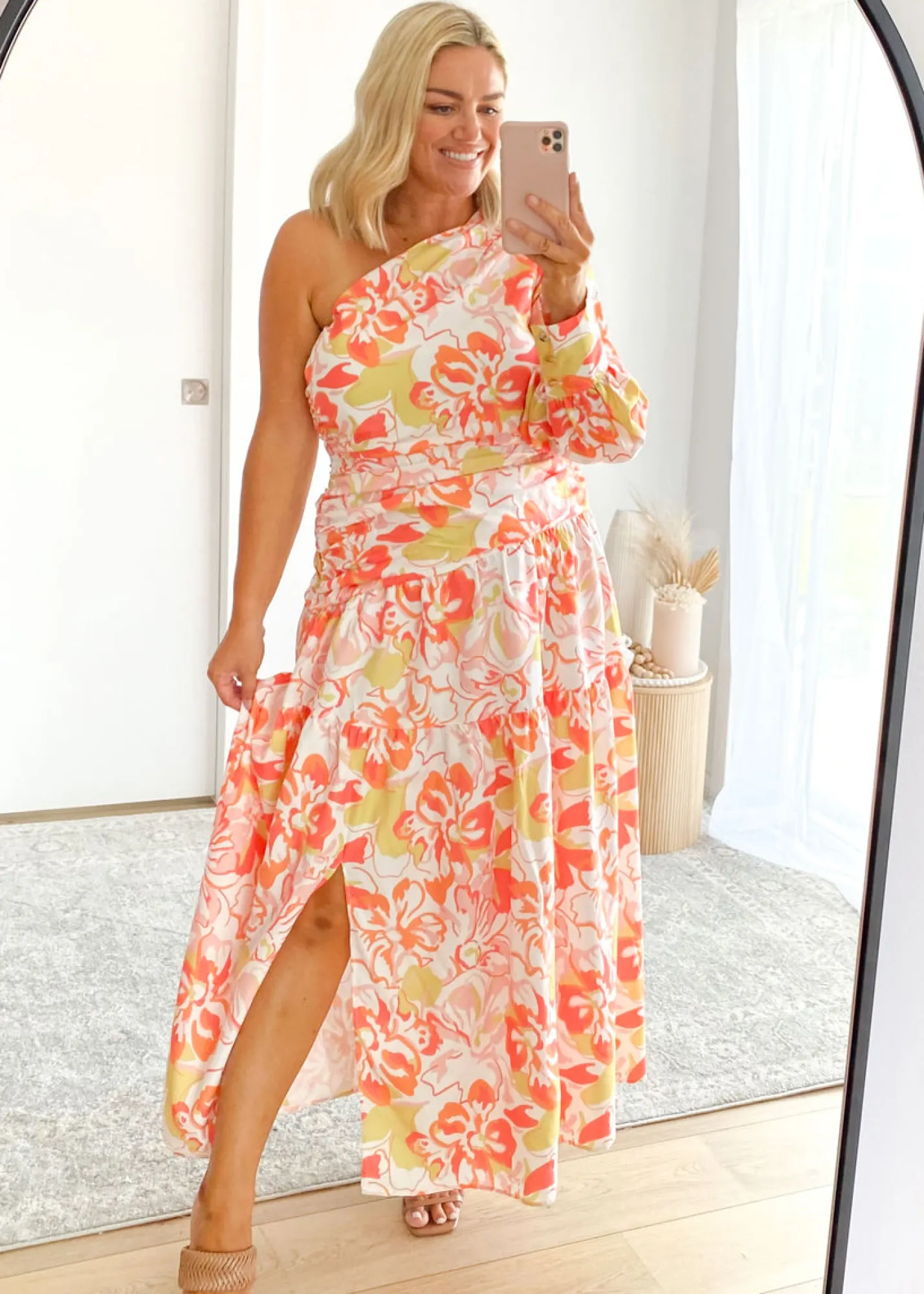 Women Gingham & Heels Maxi>Brynnie One Shoulder Maxi Dress