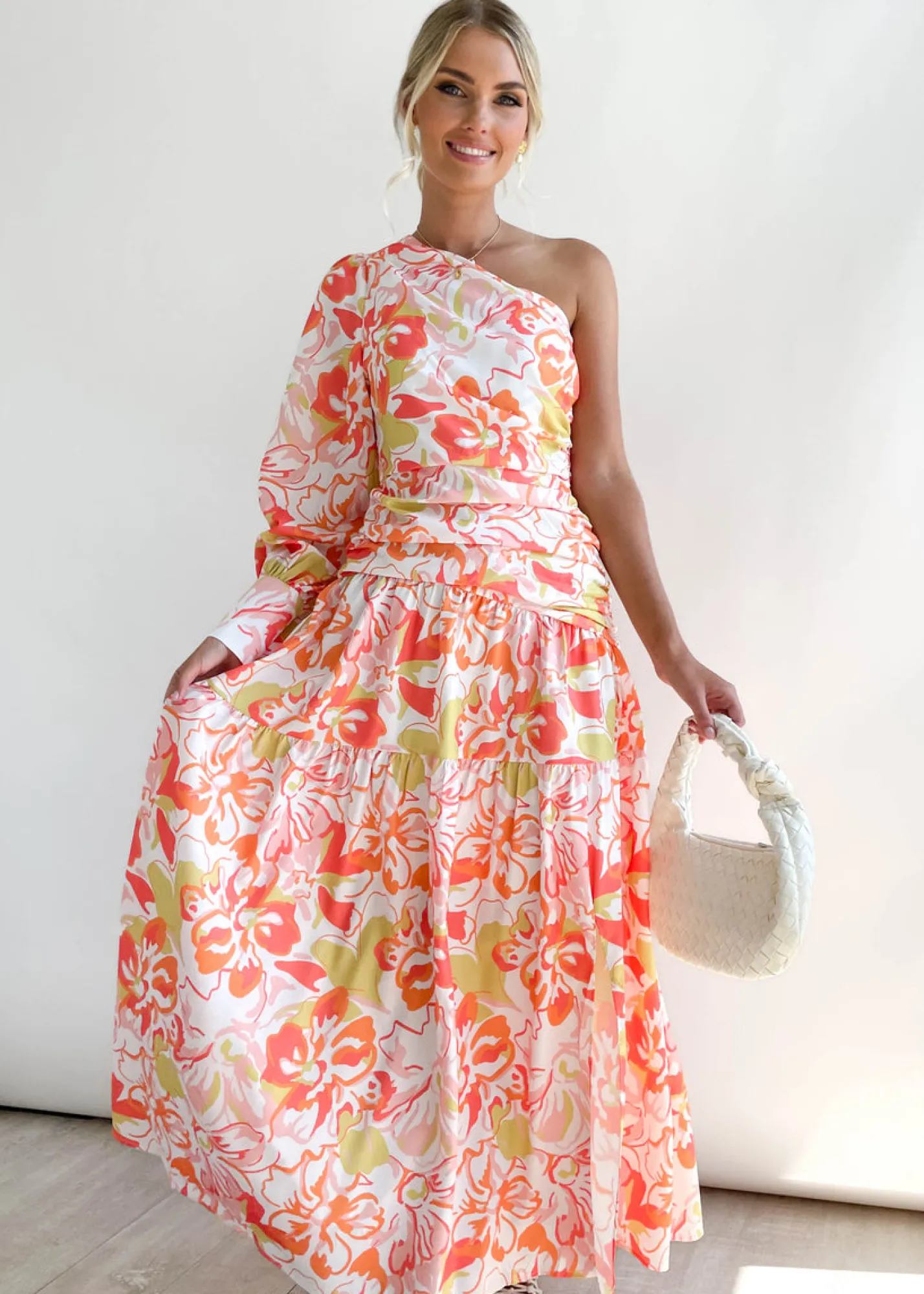 Women Gingham & Heels Maxi>Brynnie One Shoulder Maxi Dress