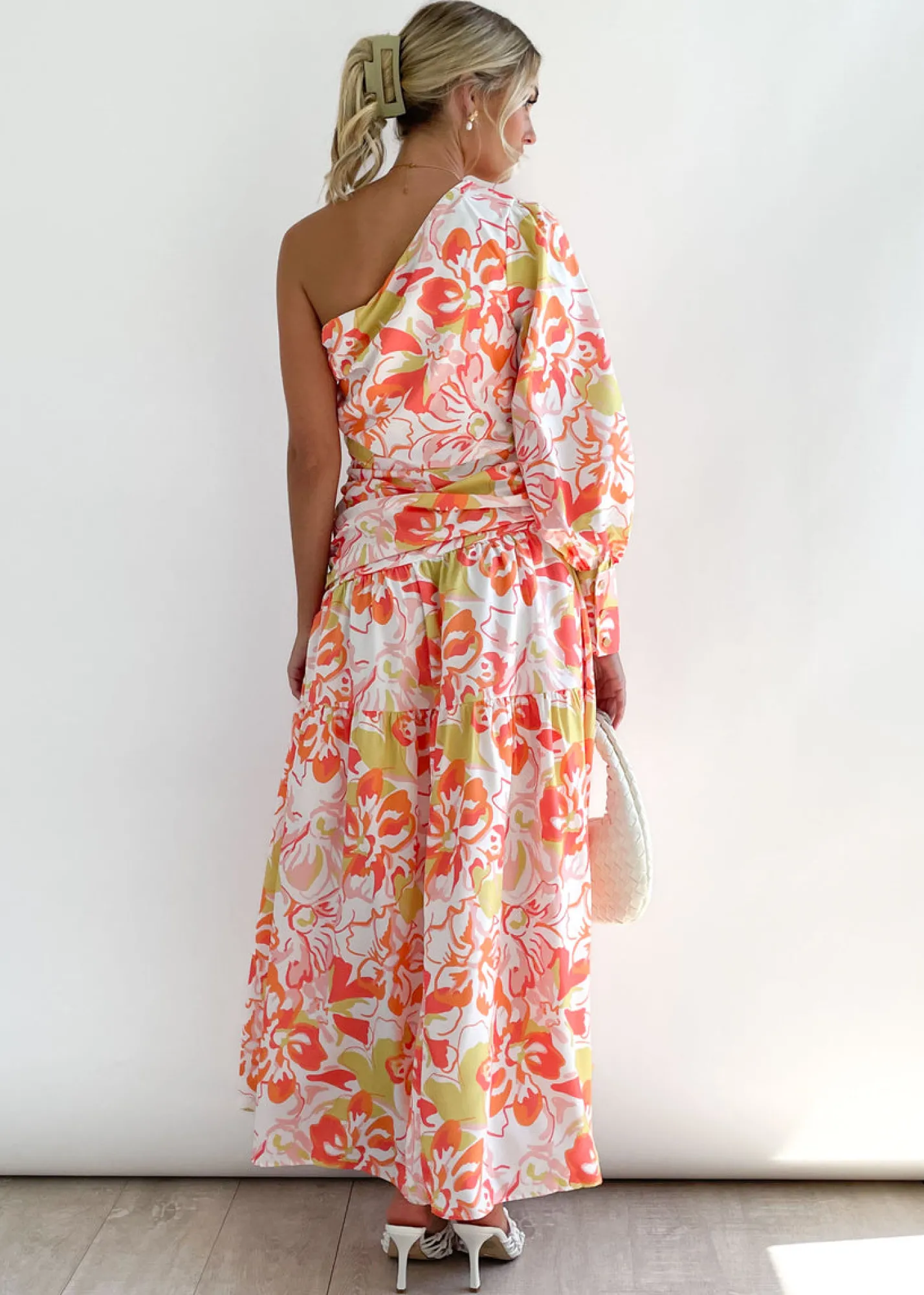 Women Gingham & Heels Maxi>Brynnie One Shoulder Maxi Dress