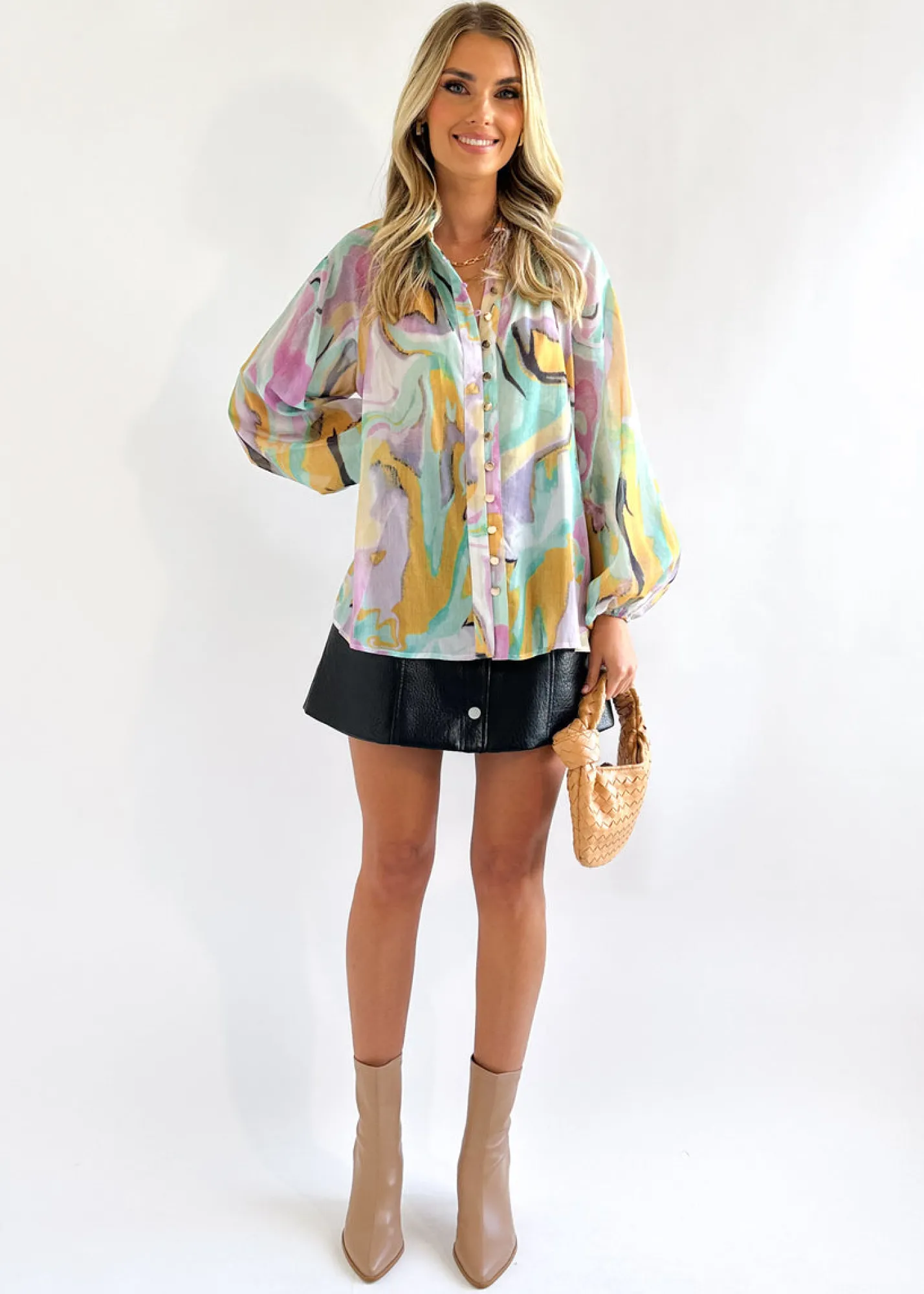 Women Gingham & Heels Blouses>Cadha Blouse