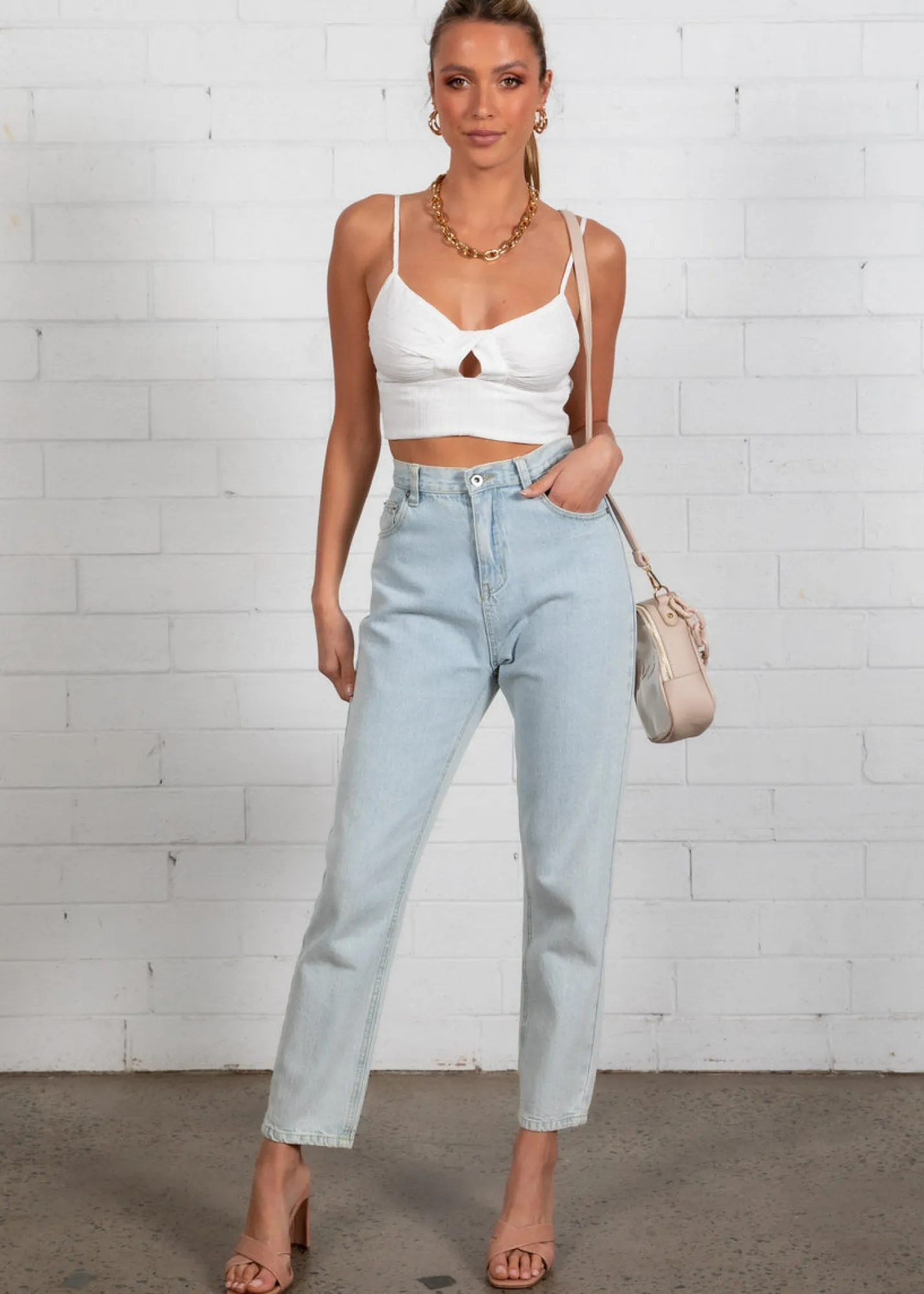 Women Gingham & Heels Crops>Call Me Crop