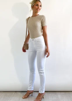 Women Gingham & Heels Jeans><noscript><img width=