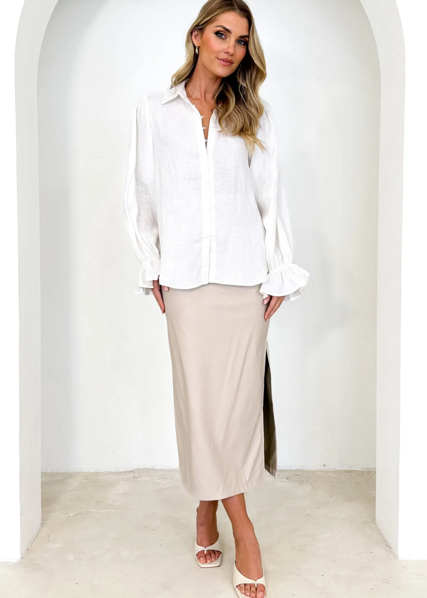 Women Gingham & Heels Shirts>Caprise Linen Shirt